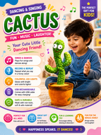Dancing & SingingTalking Cactus – Interactive Singing & Dancing Tree Cactus for Kids & Gift