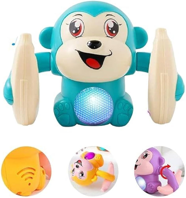 Rolling Monkey Toy with Banana, Lights & Music
